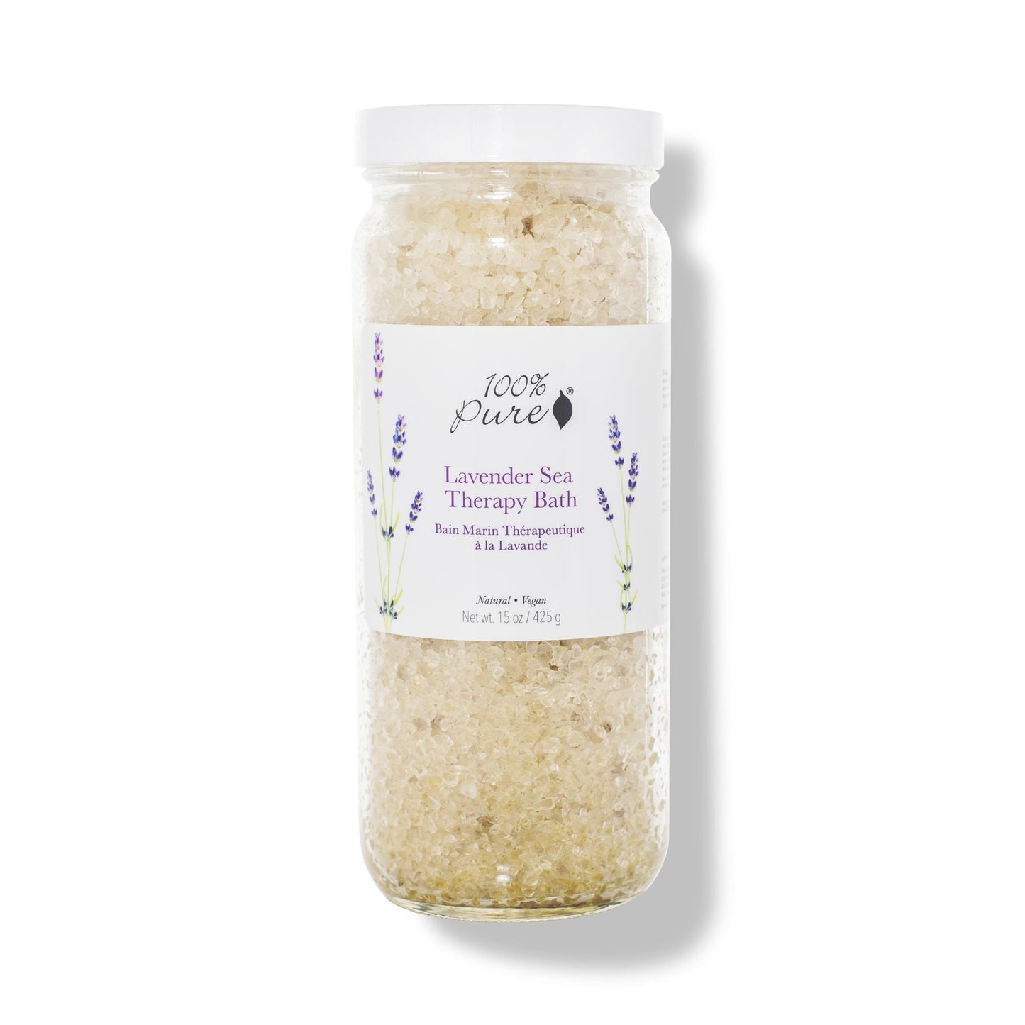 100% Pure ラベンダーシーセラピーバス 15oz Lavender Sea Therapy Bath 425g