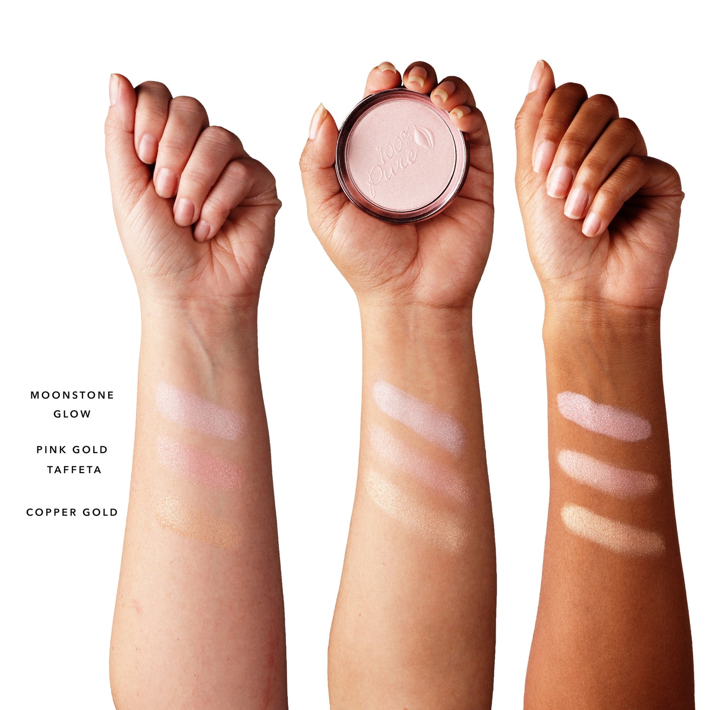 100% Pure フルーツピグメント ジェムド ルミナイザー 0.32 oz ハイライト Fruit Pigmented Gemmed Luminizer 9g - Copper Gold