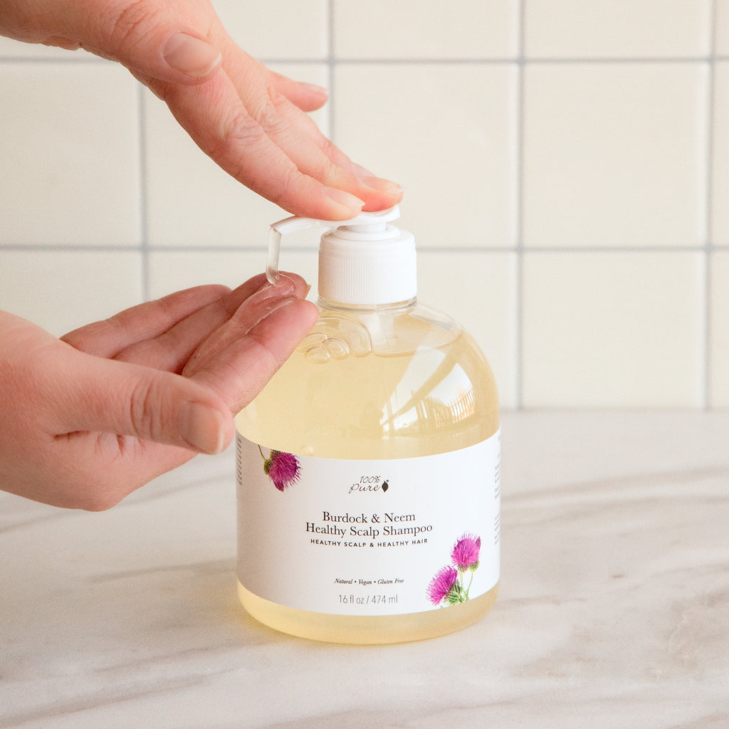 100% Pure バードック&ニーム ヘルシースカルプシャンプー 8 fl oz Burdock and Neem Healthy Scalp Shampoo 236ml