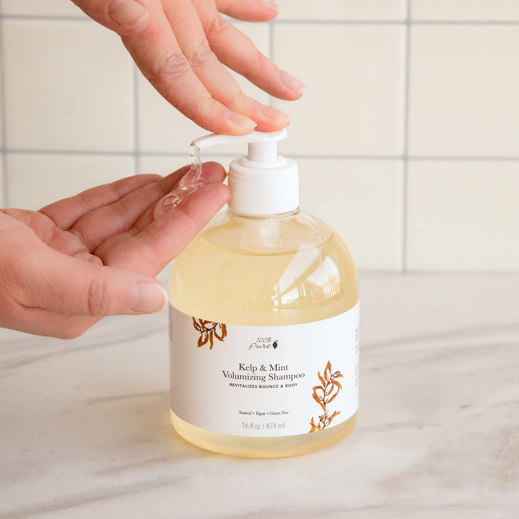 100% Pure ケルプ&ミント ボリューマイジングシャンプー 8 fl oz Kelp and Mint Volumizing Shampoo 236ml