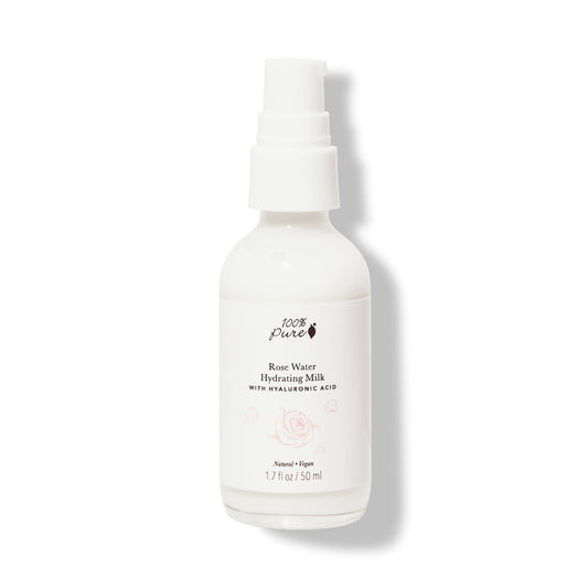 100% Pure ローズウォーター ハイドレーティングミルク 1.7 fl oz Rose Water Hydrating Milk with Hyaluronic Acid 50ml