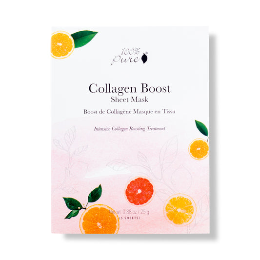 [3枚セット] 100% Pure コラーゲンブースト シートマスク 0.88 oz Collagen Boost Sheet Mask 25g