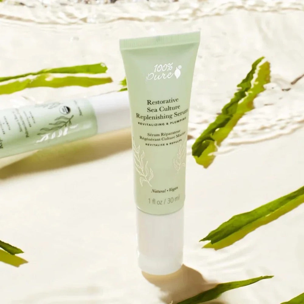 100% Pure シーカルチャー リプレニッシング美容液 1 fl oz Restorative Sea Culture Replenishing Serum 30ml